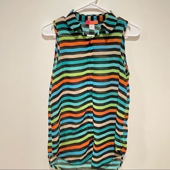 𝅺STRIPED multi colored collared shirt - Picture 1 of 4